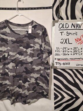 NWT Old Navy Shirt, Grey Camo, 2XL